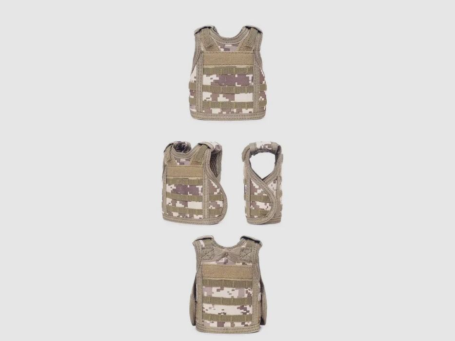 Mini Schutzweste für Bierflasche / Weinflasche / Thermosflasche - Digital-Desert