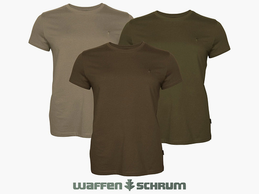 Pinewood T-Shirt 3er Pack Green/ H.Brown/ Khaki