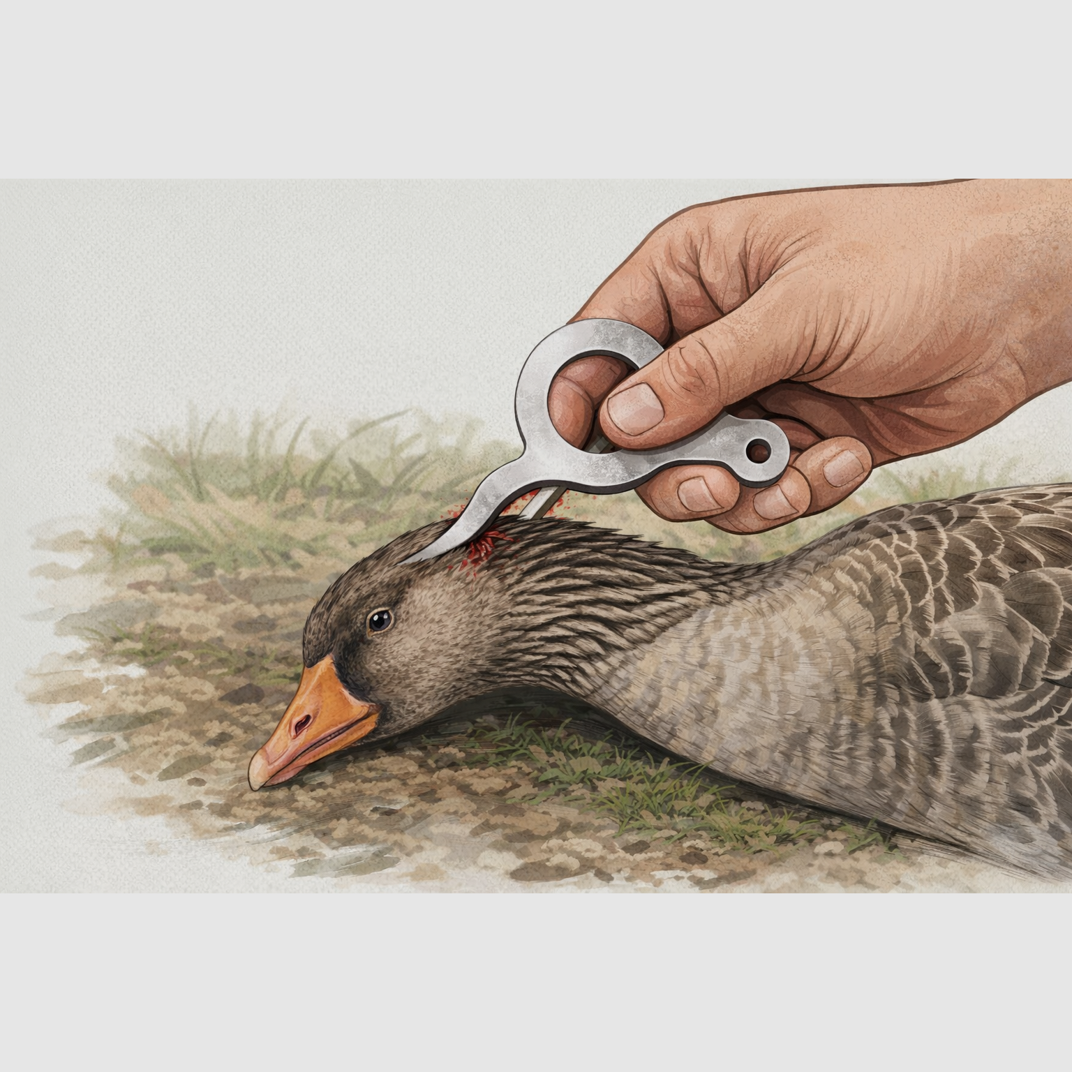 Ganzenpin Birdpin – Uccisione umana e rapida delle oche, strumento professionale per la caccia, immagine 3 di 6
