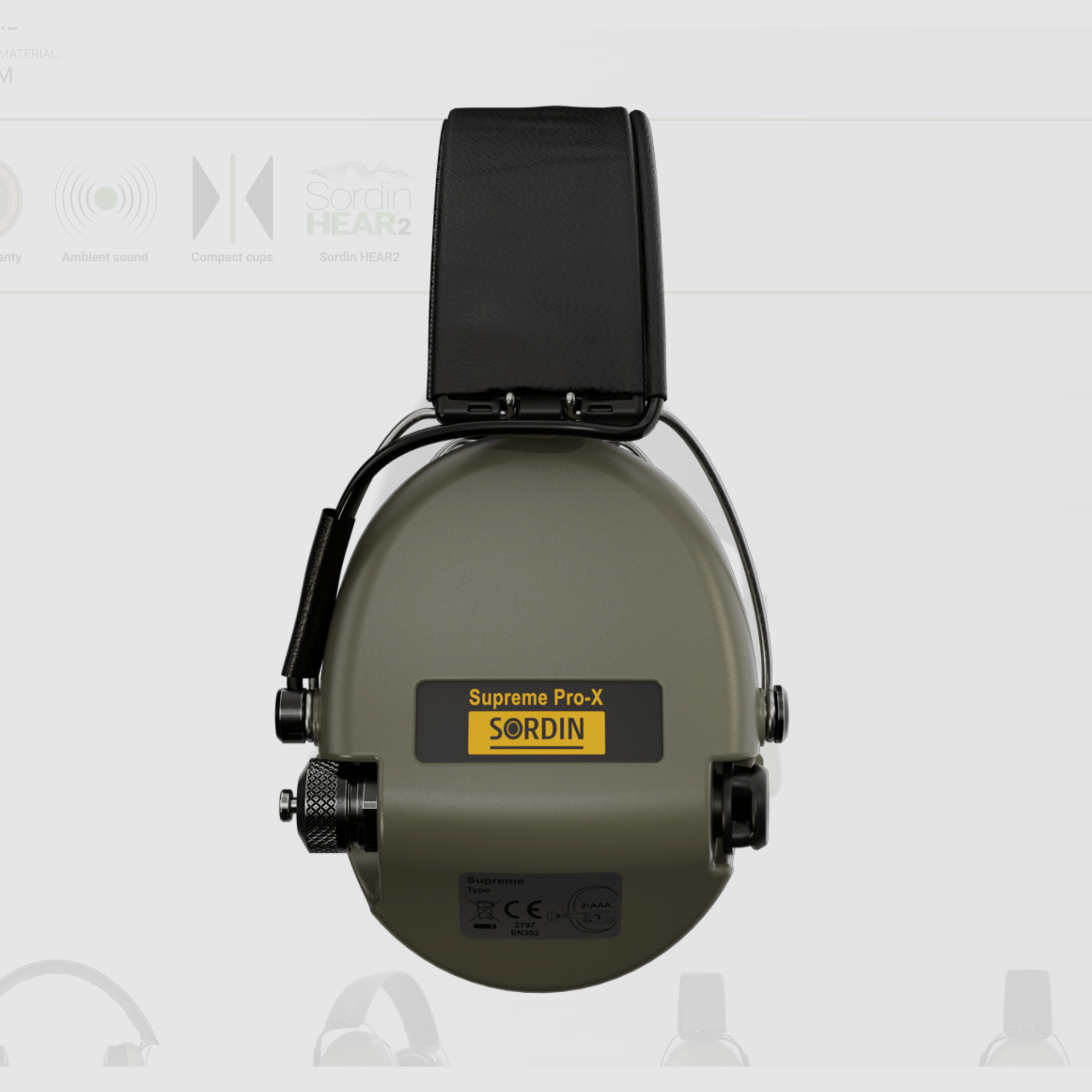 Sordin 75302-X/L-S Elektronischer Gehörschutz Grün Supreme Pro X Headband