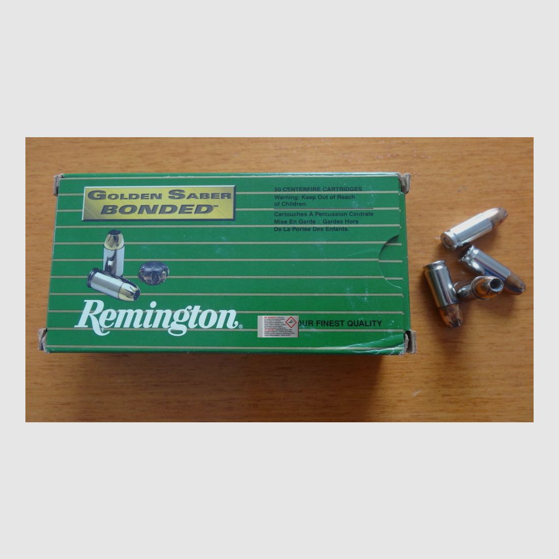 Remington 50 CARTOUCHES CAL. 9MM : REMINGTON GOLDEN SABER BONDED HPJ 8,04 G - 124 GRS