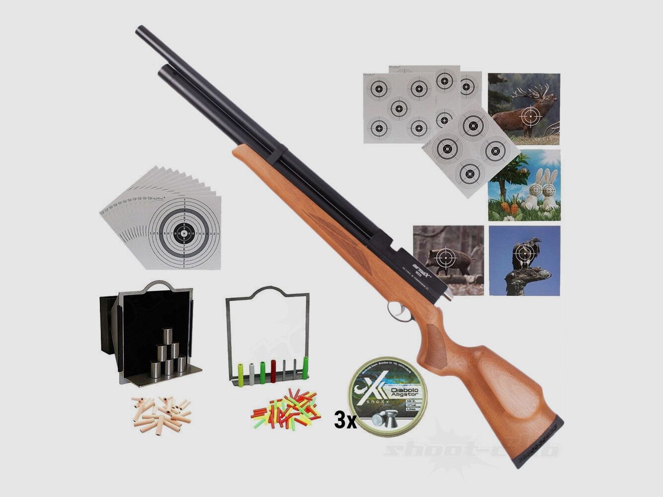 Airmax M22 PCP Gewehr 4,5mm Diabolos mit Super-Target-Set