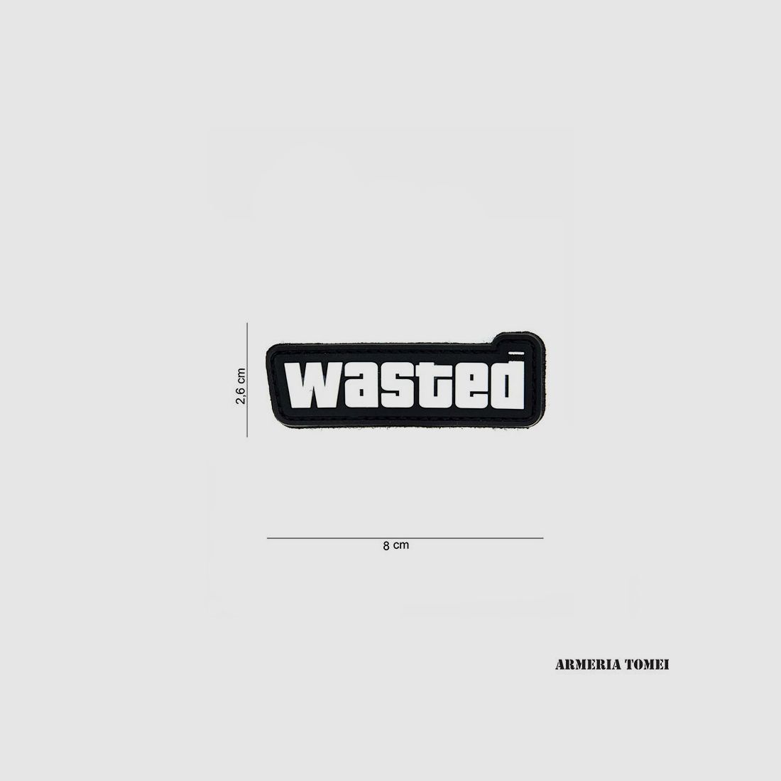 PATCH – 3D PVC WASTED BLACK/WHITE #14013