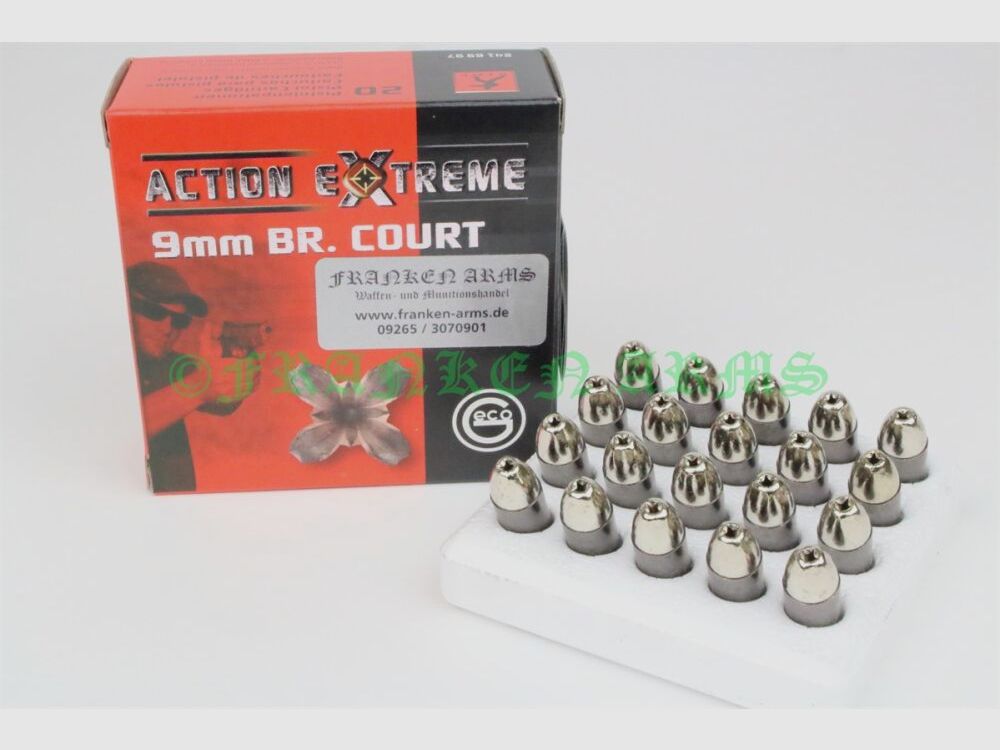 Geco 9mm kurz Action Extreme 85gr. 5,5g 20 Stück Staffelpreise