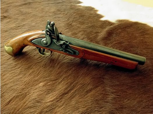 Massive Steinschlosspistole Cal. 16