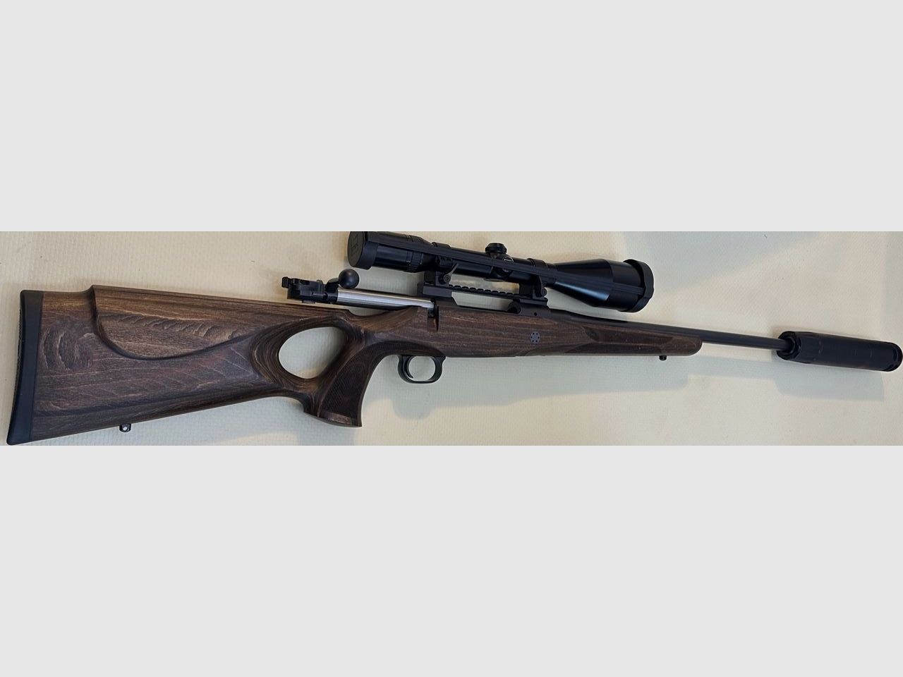 MAUSER M12 carabina a ripetizione calibro .308Win con ottica di mira + silenziatore + calcio a buco + guida Picatinny