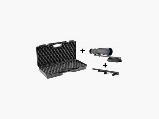 Pack Zielfernrohr Hochsitz 1/2 Fernglas 9 x 63 RTI + Rückstoßdämpfer + Waffenkoffer