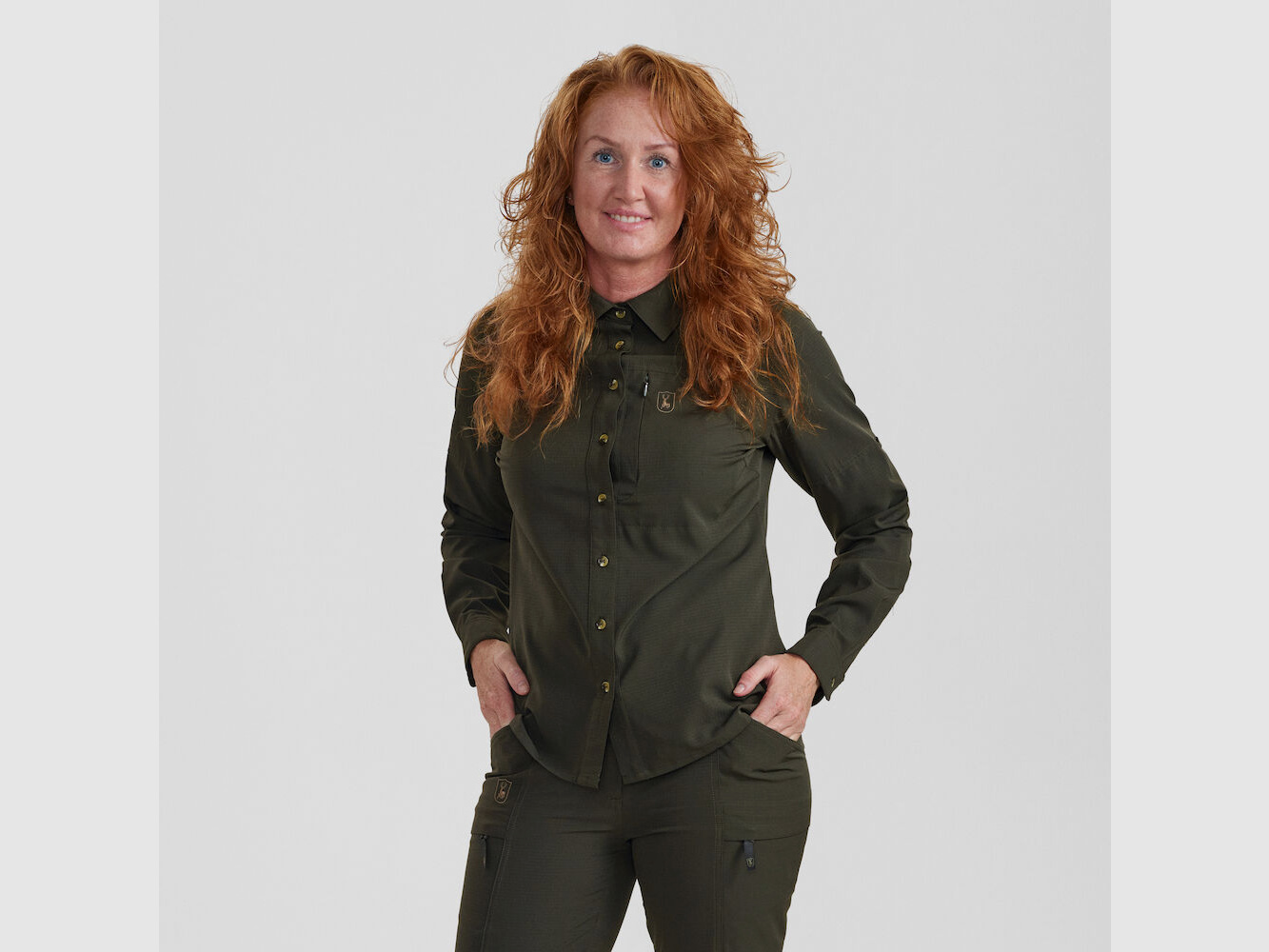 Lady Canopy Bluse - Forest Green – Kleidergröße Damen: 44