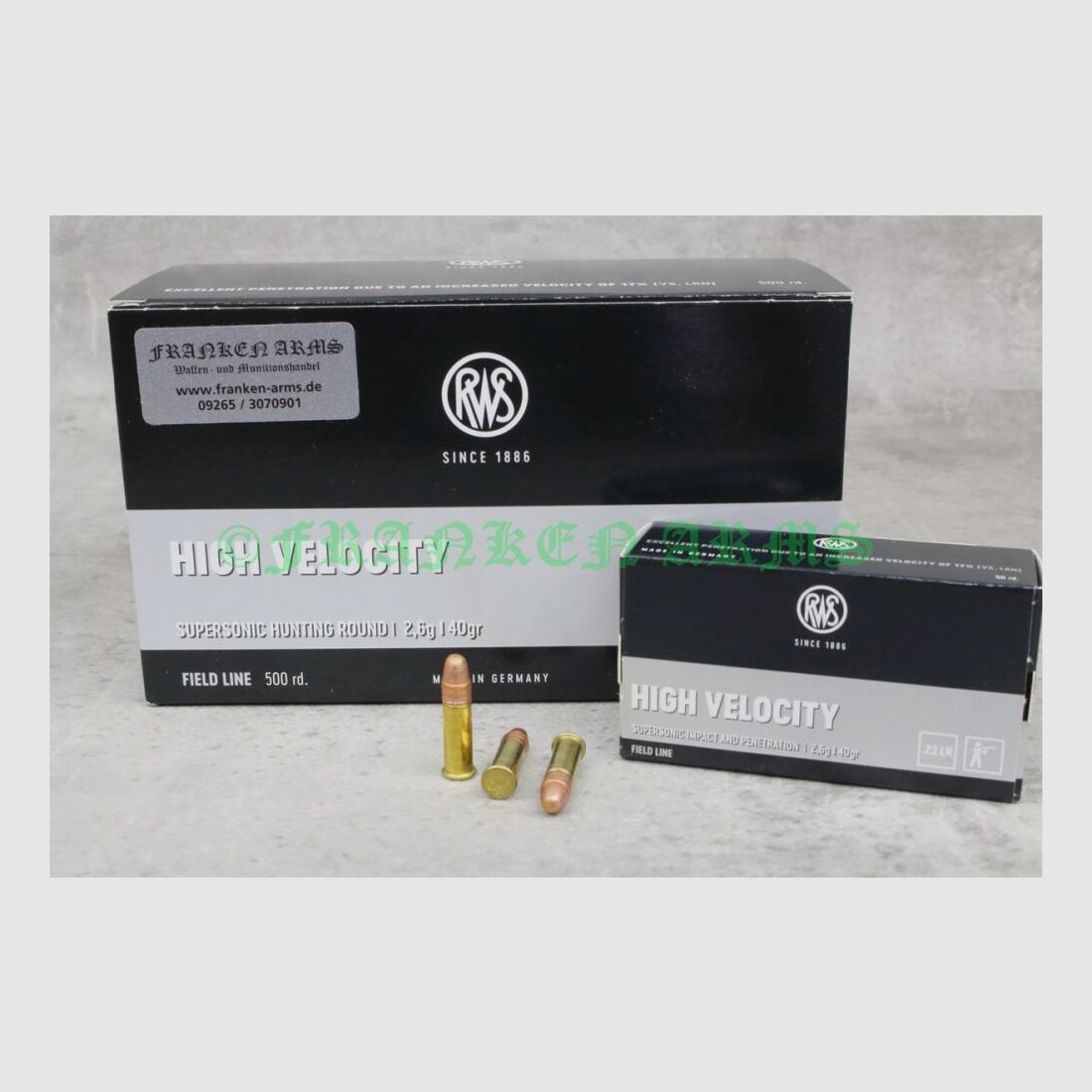 RWS High Velocity .22LR 40gr. 2,6g 50Stück High Velocity