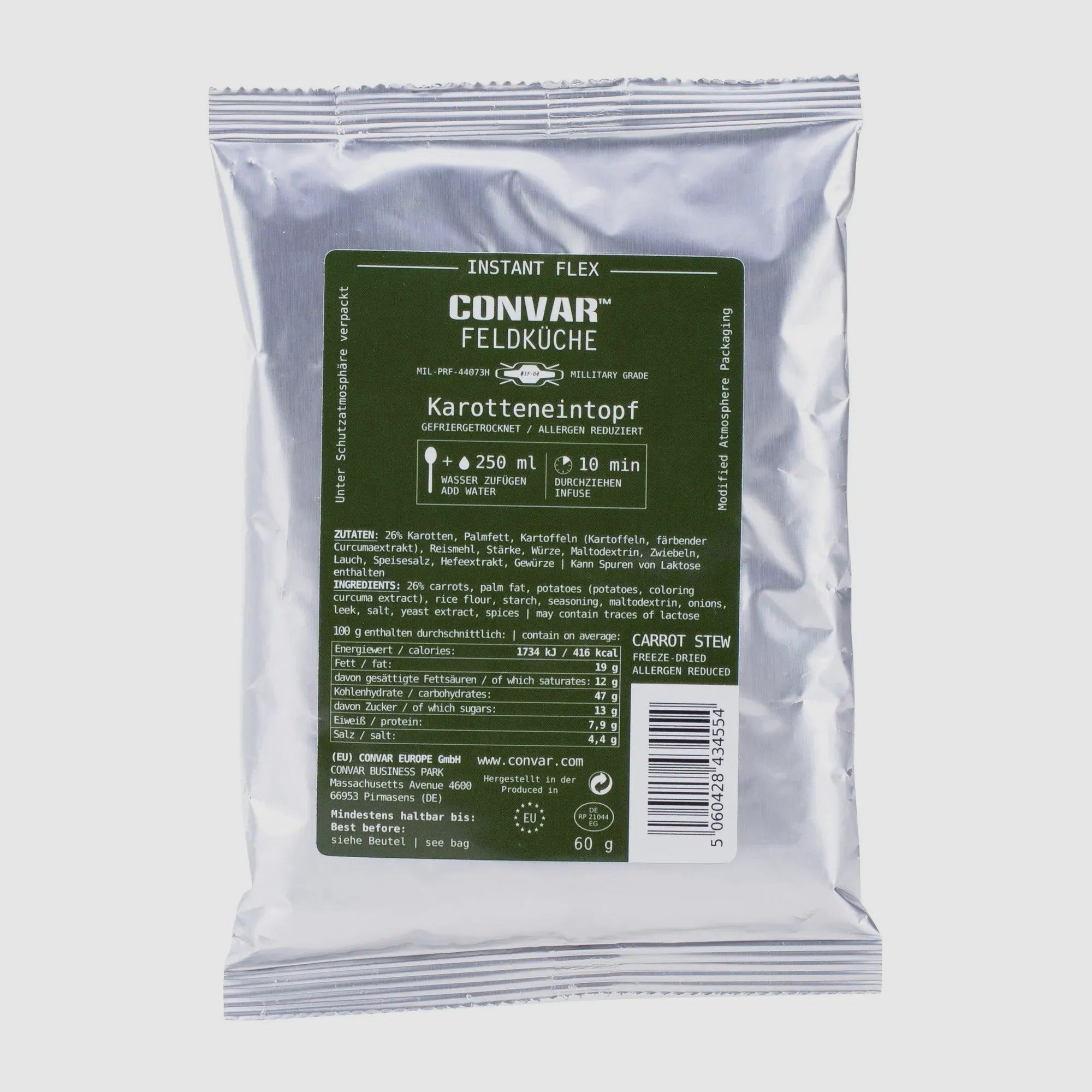 Convar-7 Feldküche Flex gefriergetrocknet Karotteneintopf