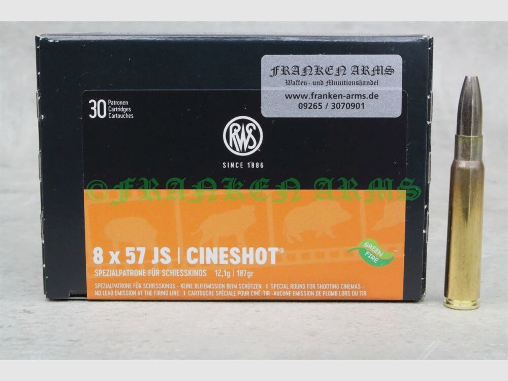 RWS Cineshot 8x57IS 187gr. 12,1g 30 piezas precios por cantidad