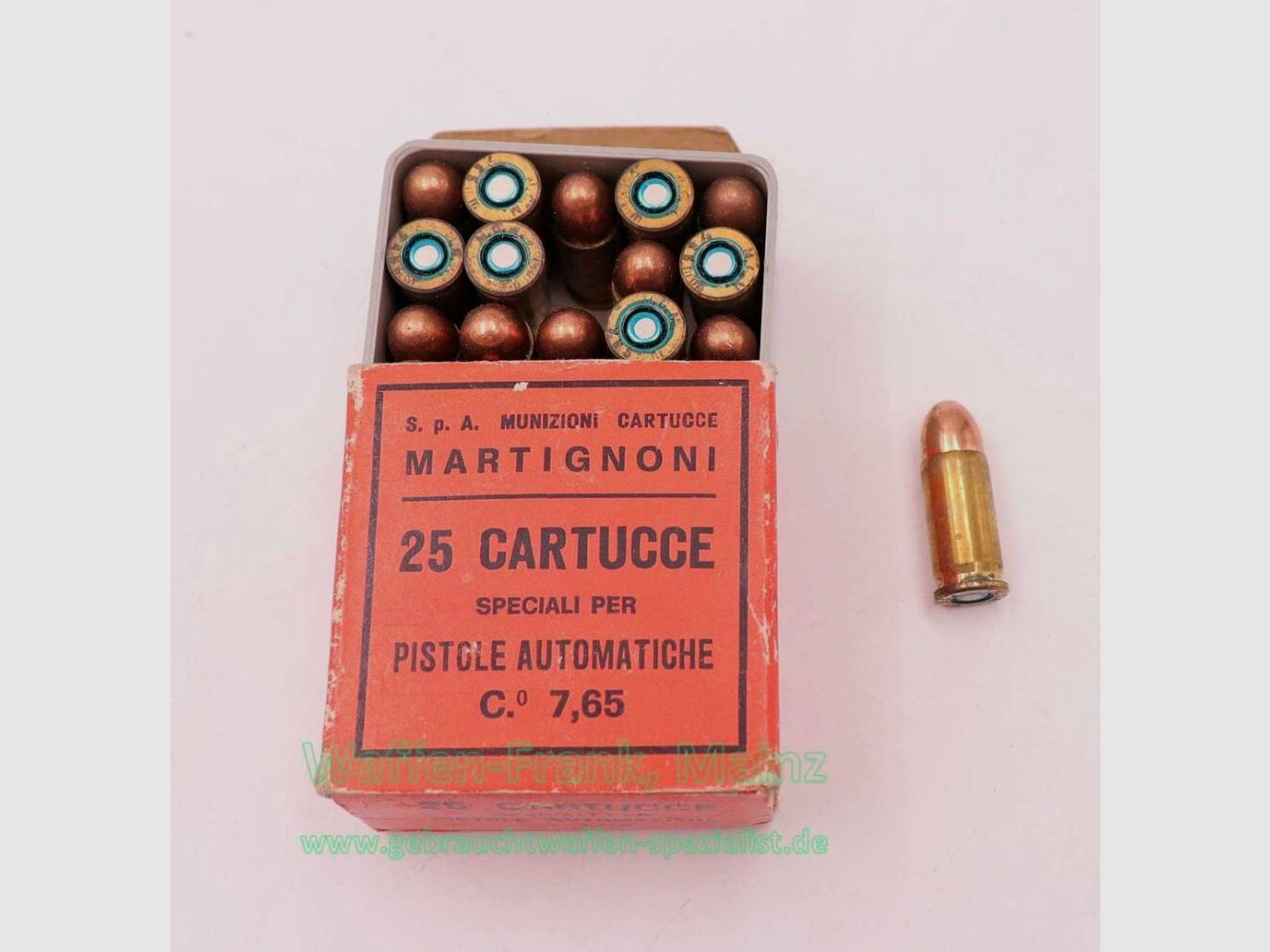 Martignoni Genova Molassana Pistolenmunition 7,65mmBrowning/.32ACP