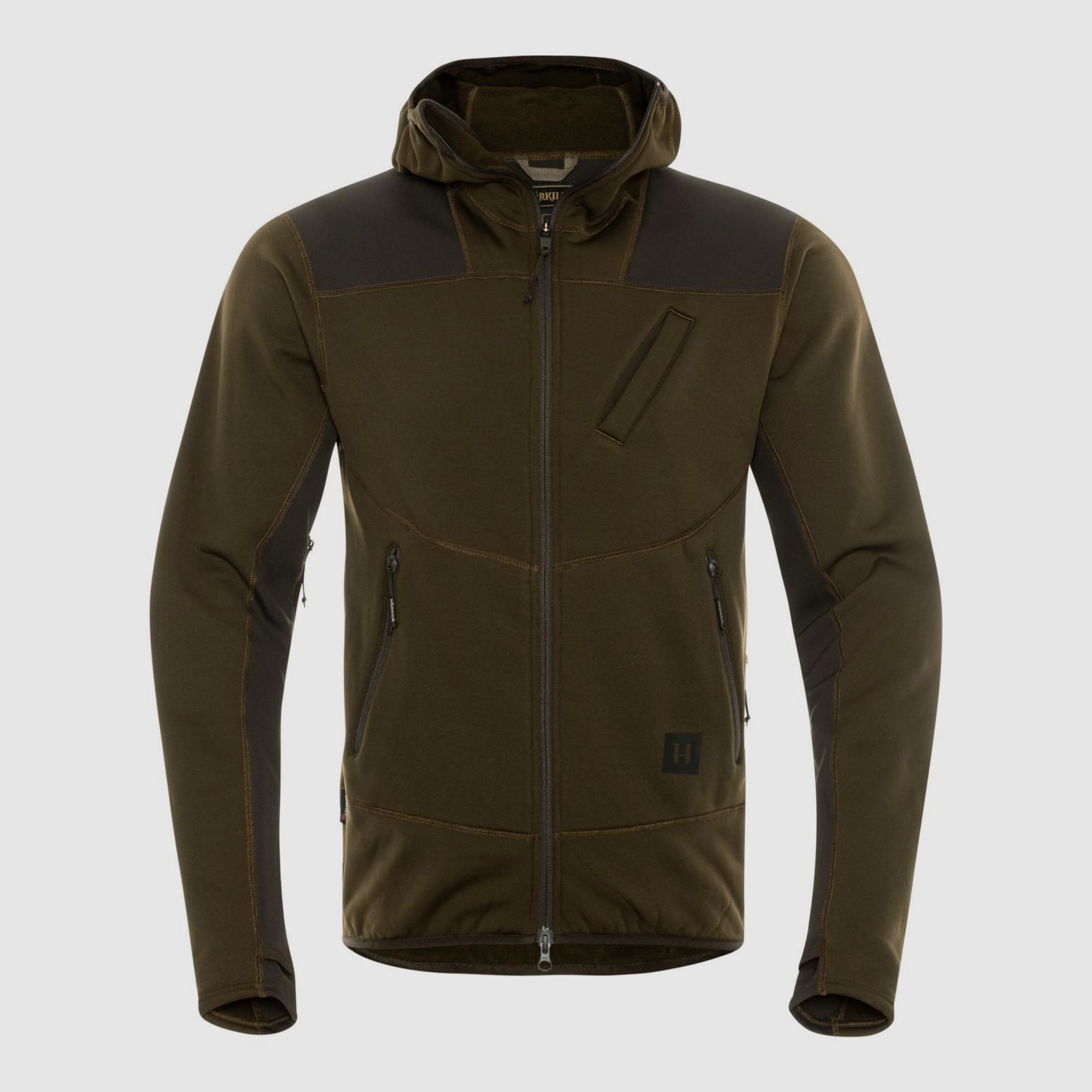 Härkila Fleece Hoodie Deer Stalker Herren Willow Green/Shadow Brown    XL