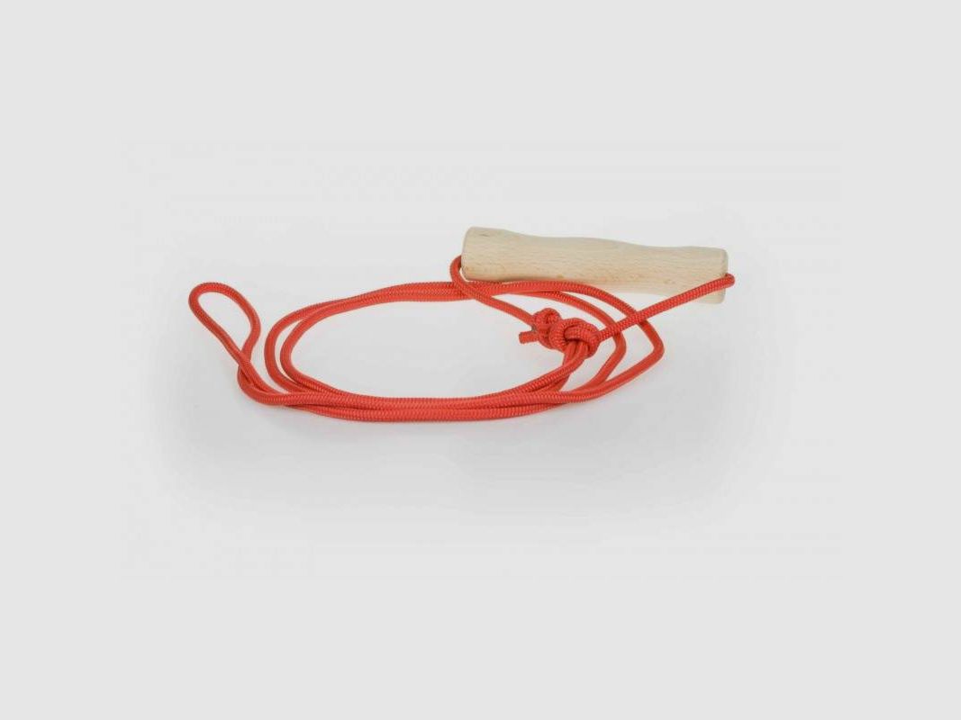 Drag line for game with wooden handle and rope, image 1 of 3