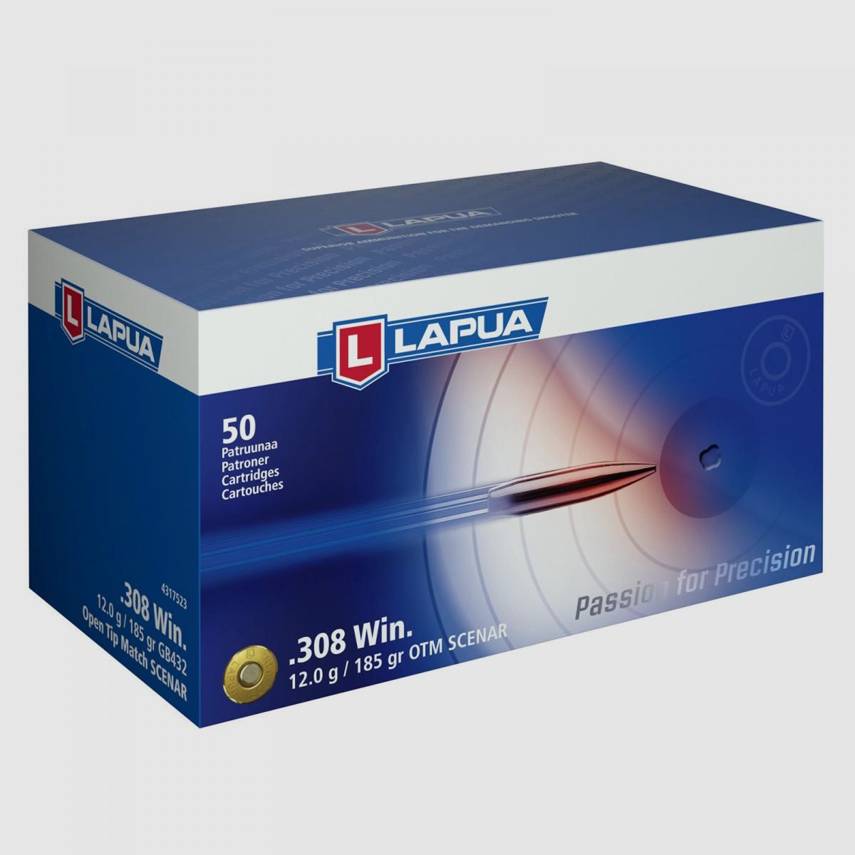 Lapua .308 Win. 185GR Scenar 50 Patronen