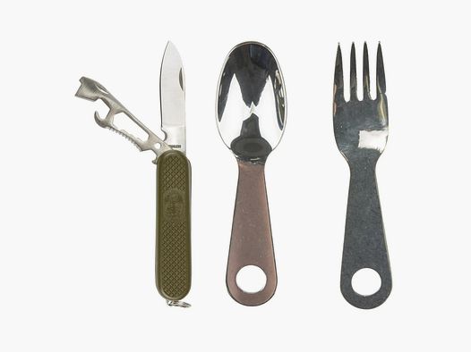 Juego de cubiertos Mil-Tec Outdoor con cuchillo de bolsillo