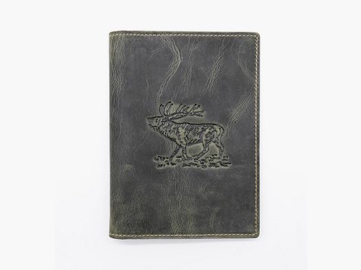 Greenburry pelle mappa per licenza di caccia portadocumenti astuccio cervo oliva 328B-stag-30