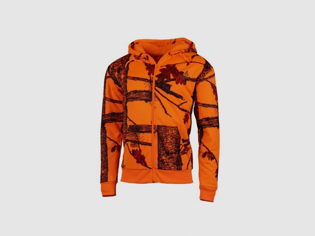 Felpa con Cappuccio Zip Camouflage Arancione Treeland, immagine 2 di 8
