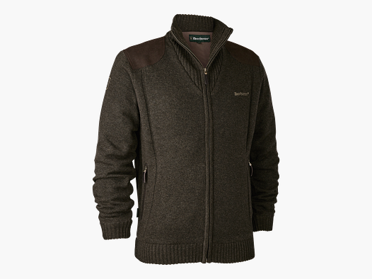 Deerhunter Carlisle knit cardigan with stormliner | Dark Elm