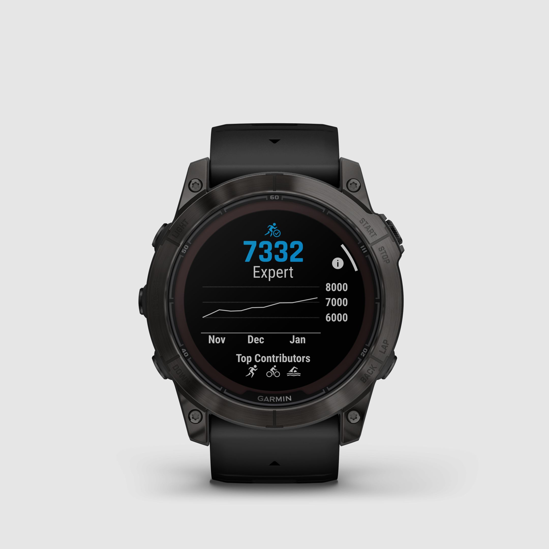 Garmin fēnix® 7X Pro – Edizione Sapphire Solar, Nero/Grigio Carbonio Titanio con cinturino in silicone QuickFit® da 26 mm