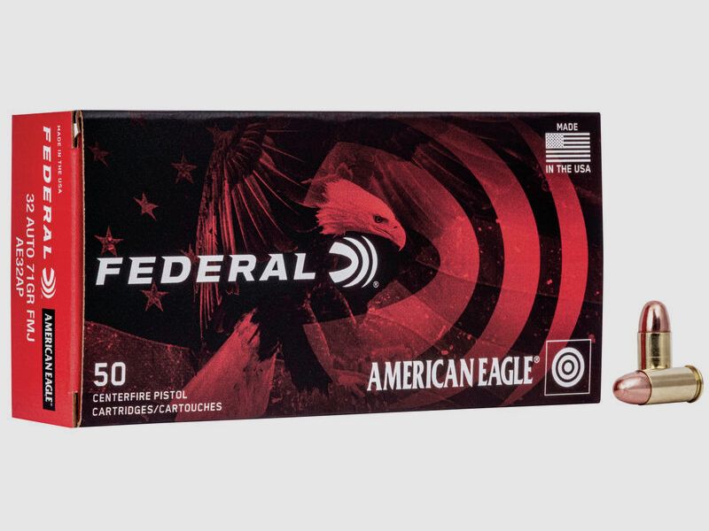 Federal American Eagle .32 ACP 71GR FMJ 50 cartridges