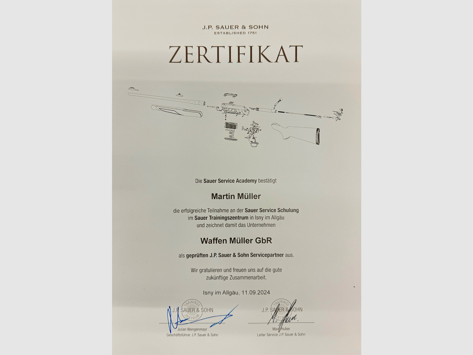 Sauer 101 GTI système de liaison calibre .308