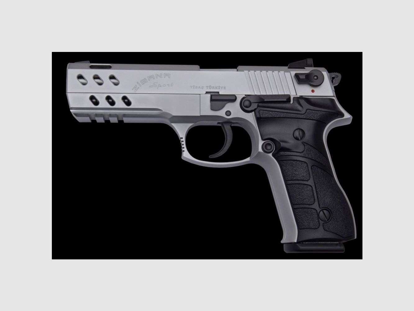 Tisas ZIGANA Sport Pistole Kal. 9mm Para, white, 17 Schuss, 5" Lauf kompensiert