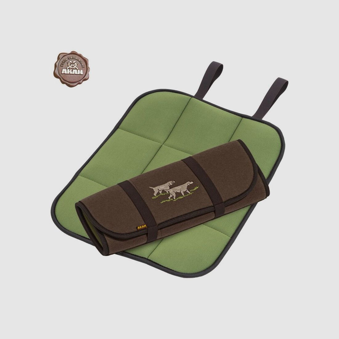 AKAH Faltbares Sitzkissen Neopren mit Jagdhund Stickerei