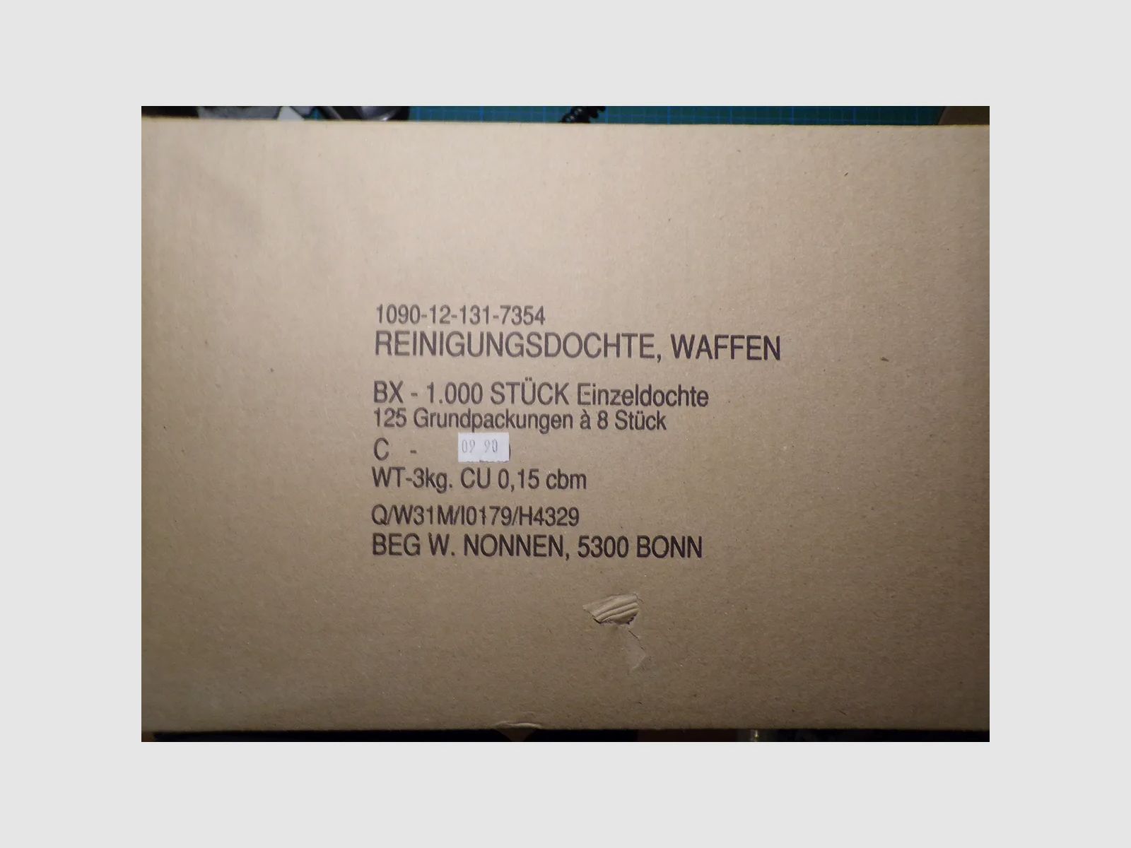 BW Waffen Reinigungsdochte, 1000 Stück-Pack