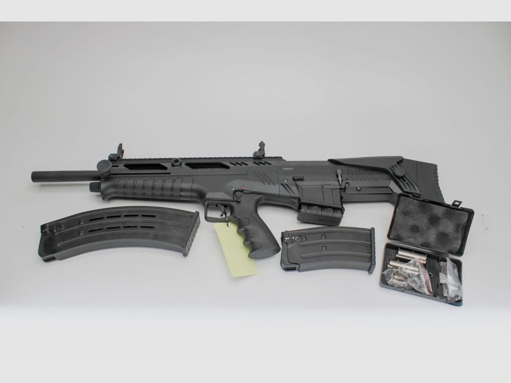 SL Flinte DERYA N-100 Kal. 12/76 Bullpup Stahlschrot 3 Magazine 12/76