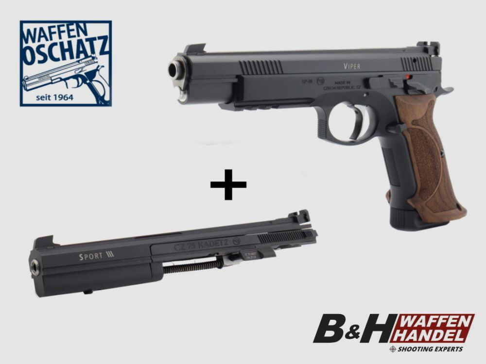 Waffen-Oschatz	 CZ Viper SA 9mm mit KK Wechselsystem Sport 3 und Nussbaum- Matchgriff