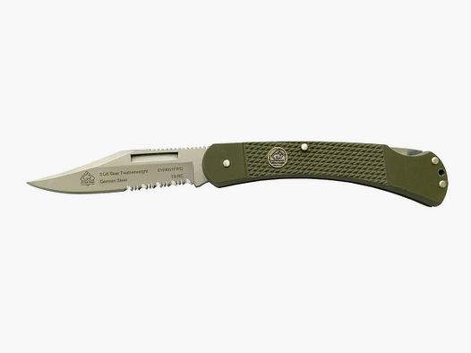 PUMA SGB Bear Featherweight olijfgroen G10 met zaagtand