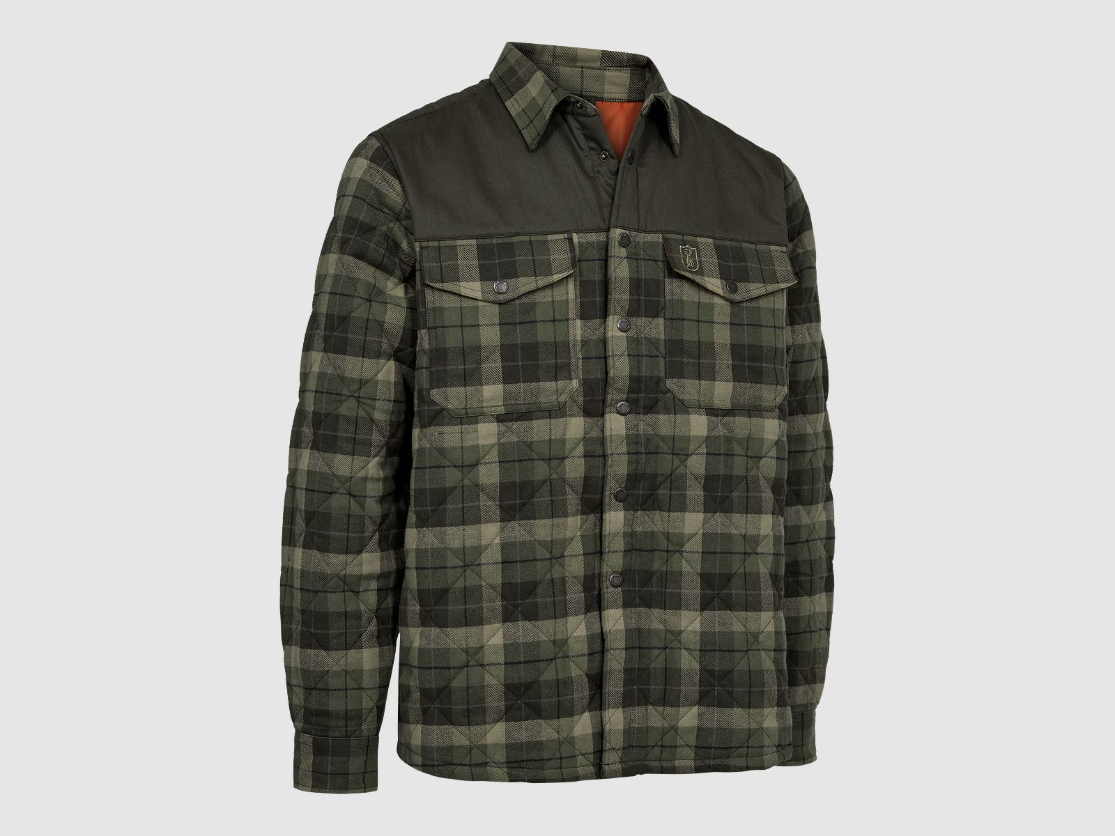 Elbert Gefütterte Hemdjacke - Green Check – Größe: 4XL