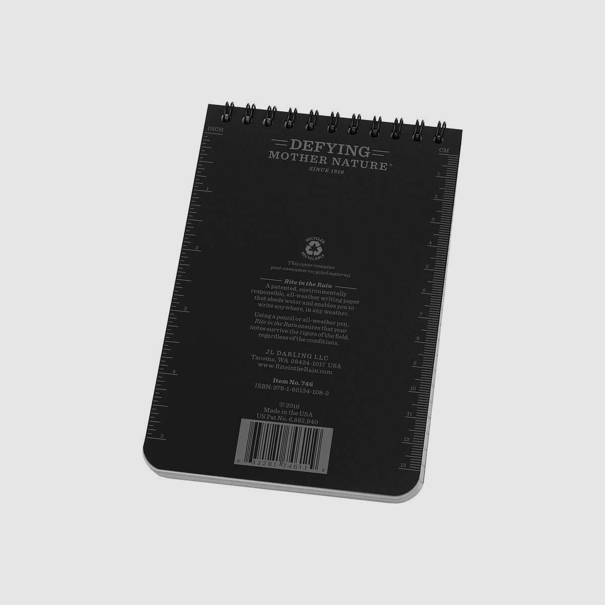 Rite in the Rain carnet imperméable à spirale supérieure, noir, image 2 sur 5