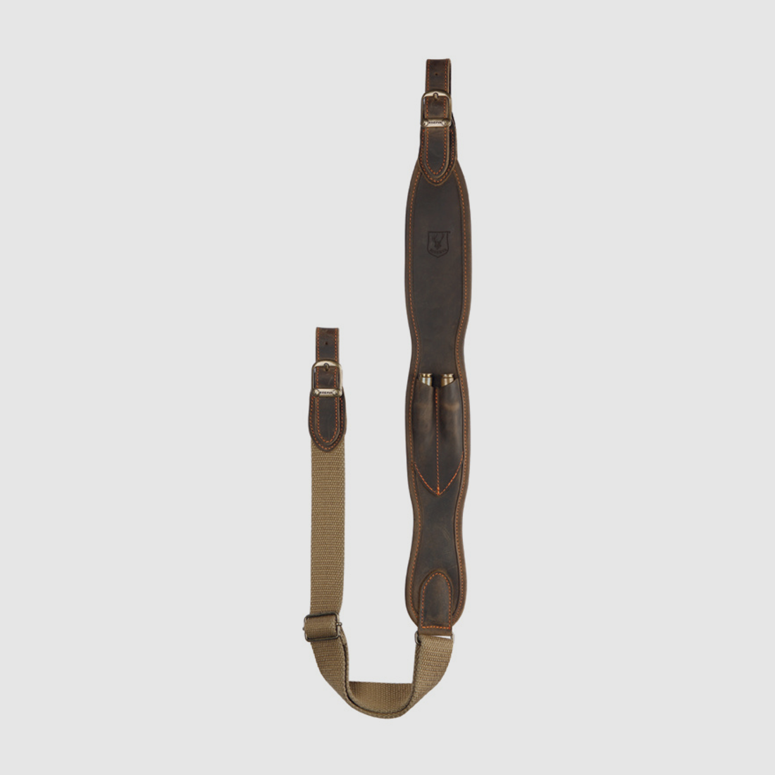 Rifle sling with leather cartridge holder, image 3 of 3