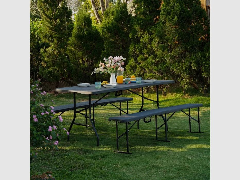 NC3404 Klappbare Gartenbank 183cm in Anthrazit