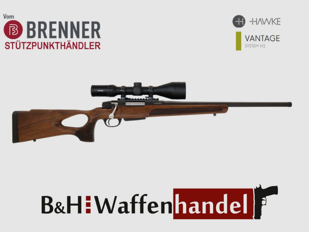Brenner Komplettpaket: Brenner BR 20 Lochschaft mit Hawke Vantage 3-12x56