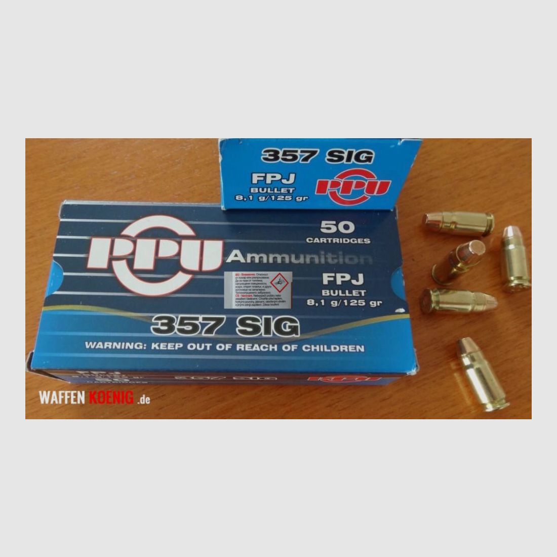 PPU Partizan 100 Patronen .357 Sig 8,1g von PPU