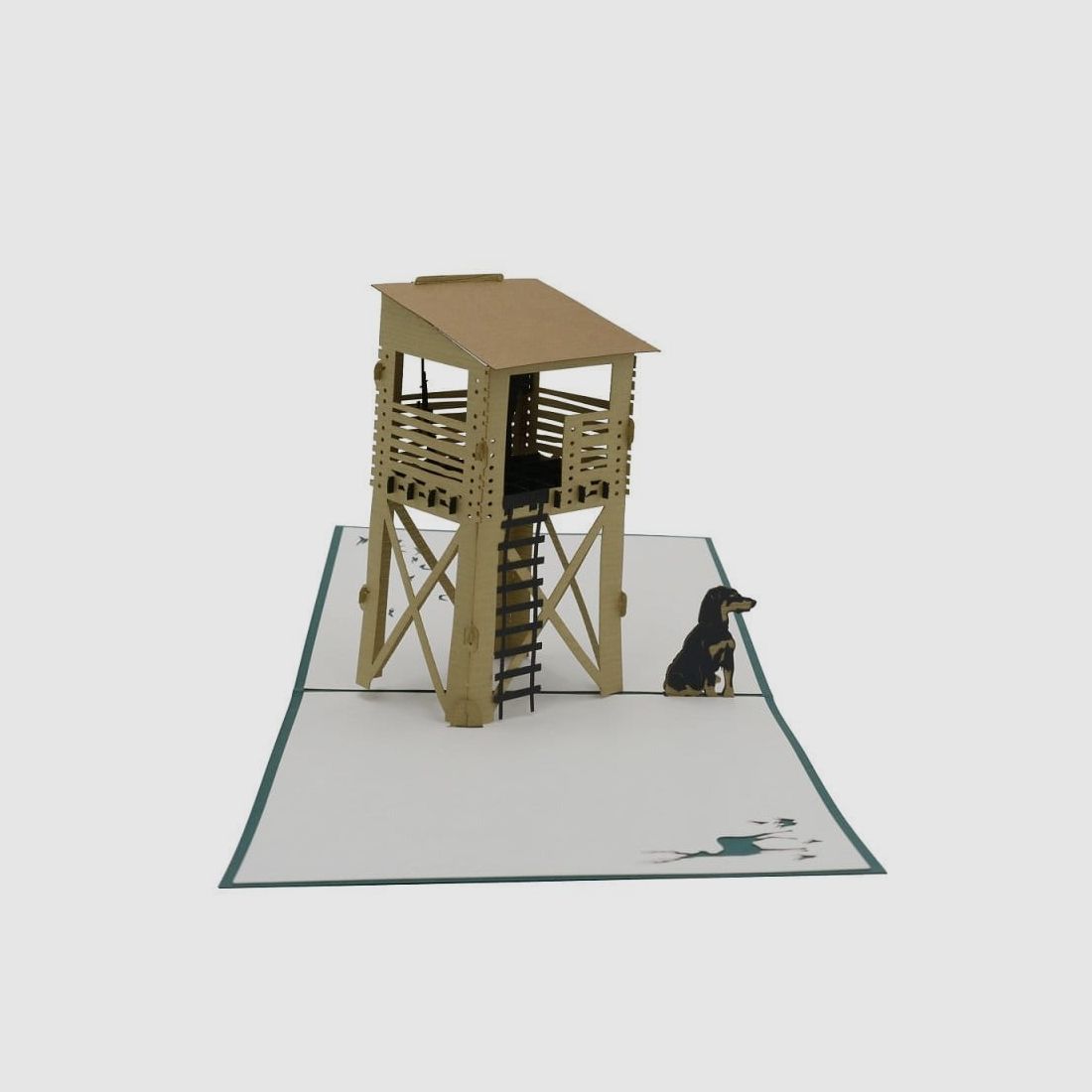 design3Dkarten Jäger mit Hund Grußkarte