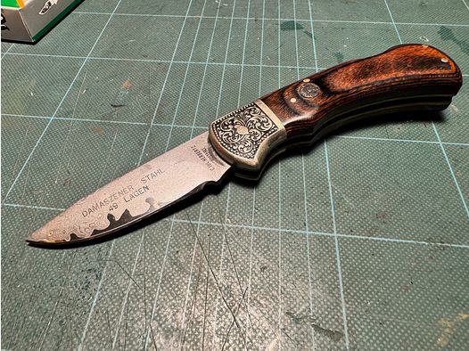 Coltello tascabile Herbertz Damast Nr. 504 – 49 strati – Guance decorate (incl. OVP)