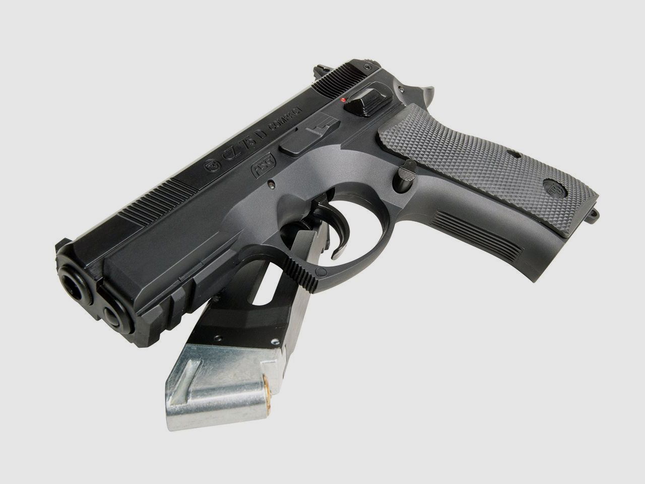 CO2 Pistole CZ 75D Compact Dual schwarz Kaliber 4,5 mm BB (P18)+ SchalldĂ¤mpfer Adapter