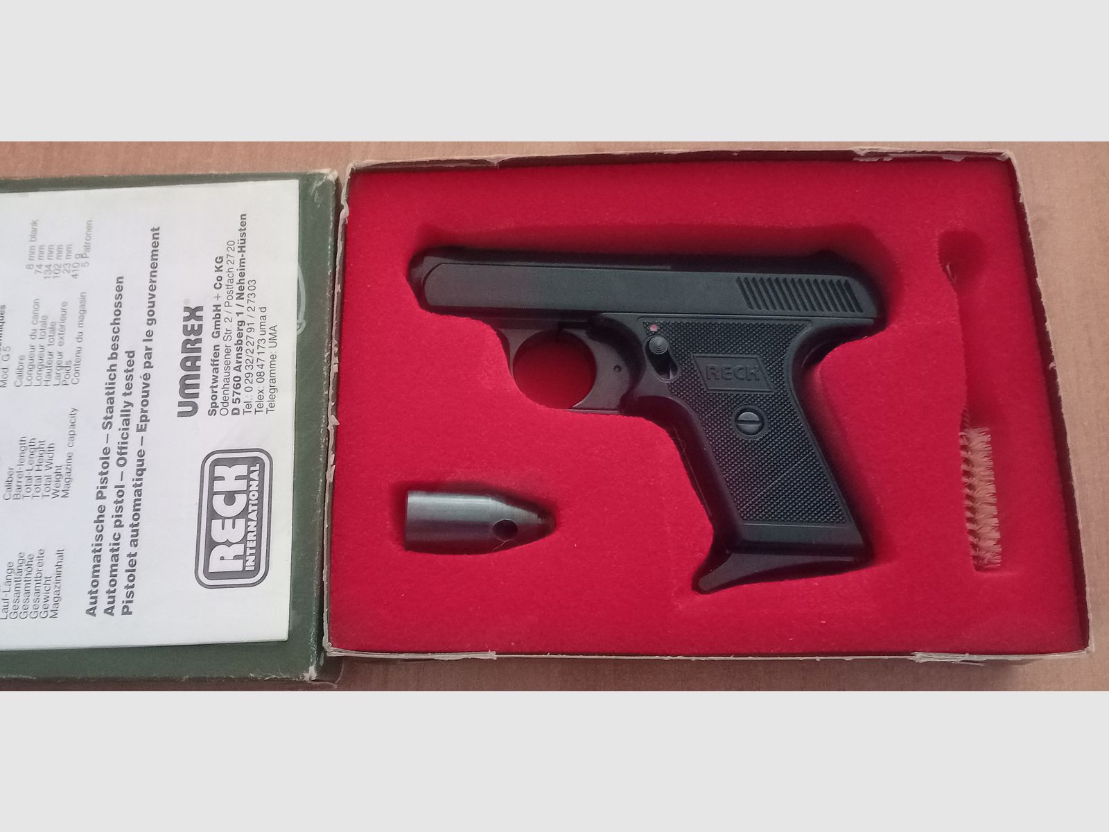 Reck Protector G5 in cal. 8 mm blank/ First PTB 12 with packaging!