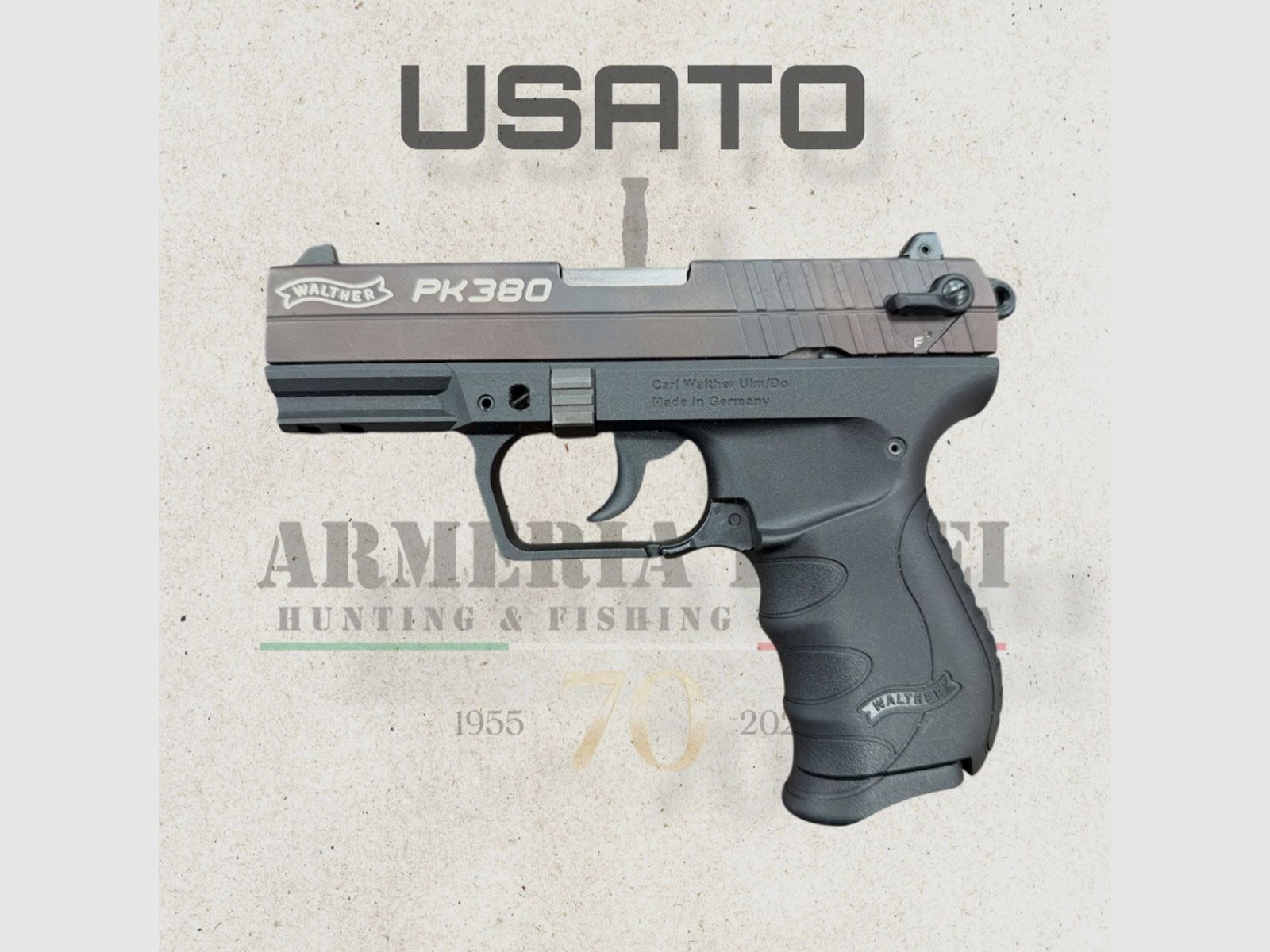 USED – PISTOL – WALTHER MOD. PK380 cal. .380 AUTO / 9 SHORT, image 1 of 3