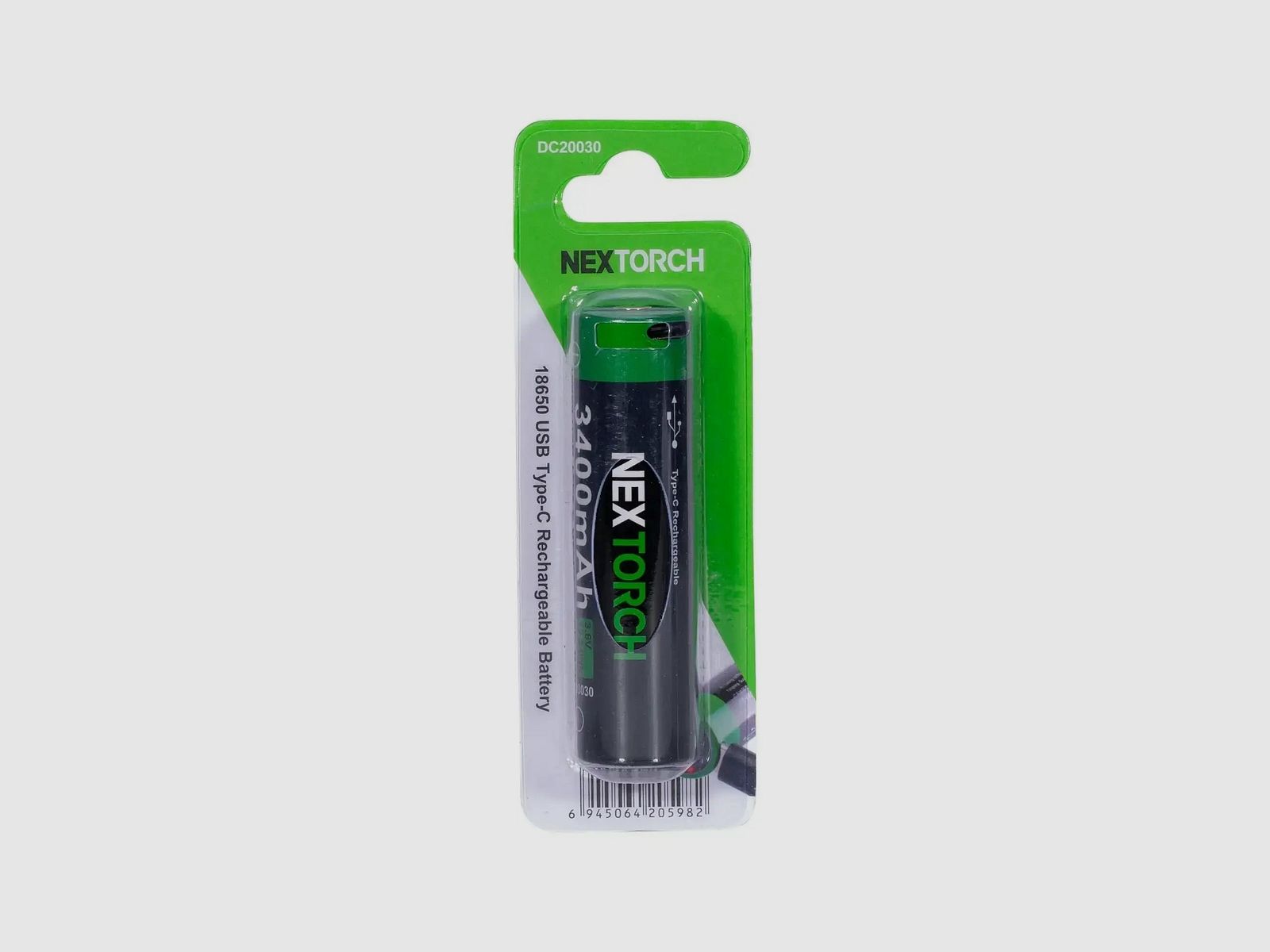 Nextorch Nextorch Battery 18650 USB Li-Ion 3.6V 3,400 mAh