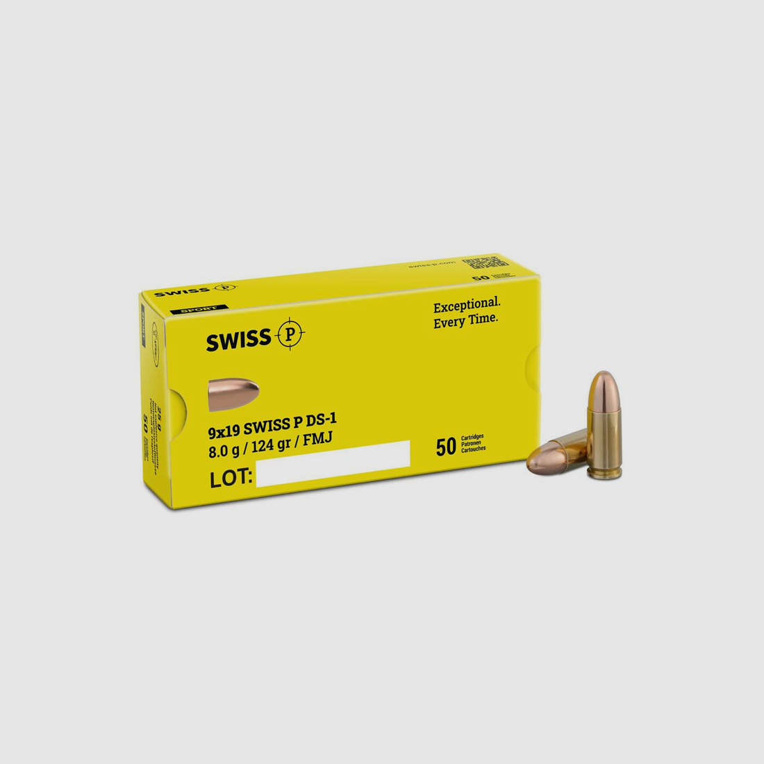 SWISS P 9x19 DS-1 8,0g/124gr FMJ 1000 pz.