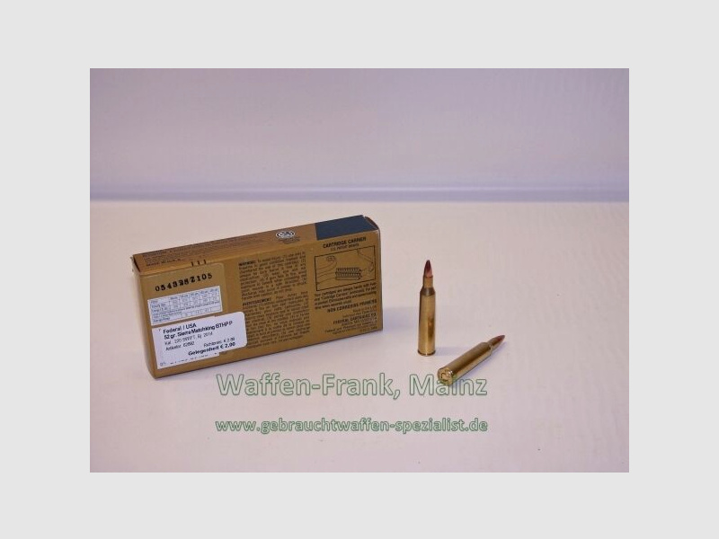 Federal / USA 52 gr. Sierra Matchking BTHP Premium 220SWIFT