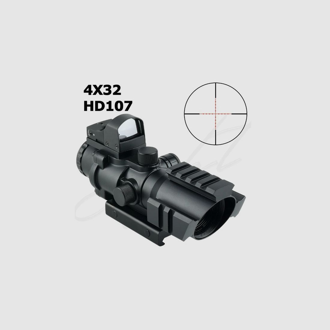 4x32 ACOG mit Red Dot für Zielschießen, Jagd, Airsoft für 20mm Schiene