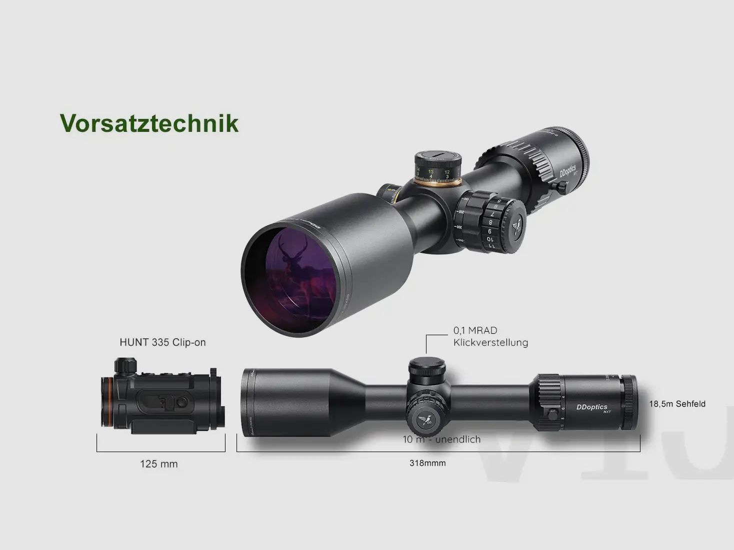 DDoptics 442000301 Zielfernrohr V10 2-20x50 NXT MRAD A4N Manual Fiber