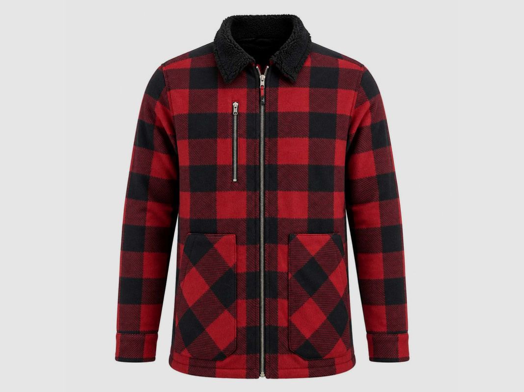 LMA® men's quilted fleece shirt red - 390 g/m², image 2 of 9