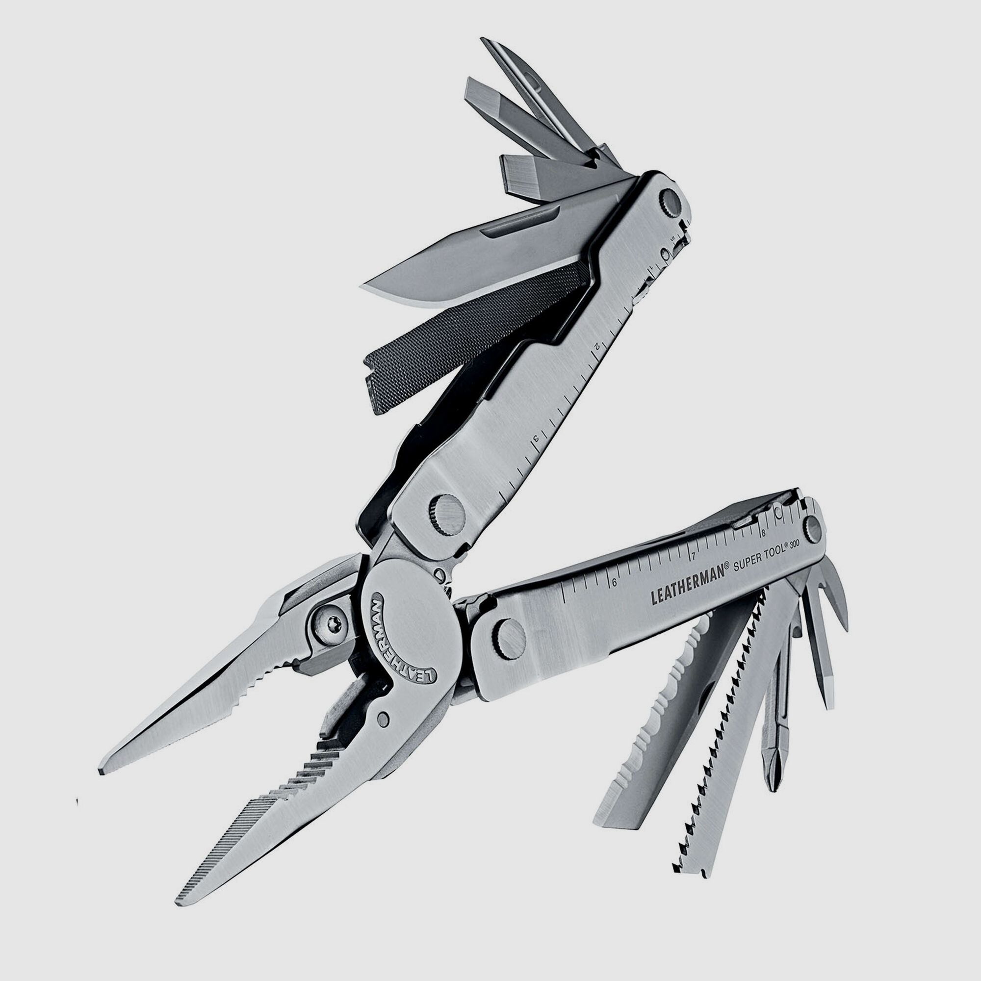 Leatherman SUPER TOOL 300 Stainless, Nylon Holster, Schwarz, L